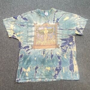 Santana Band TShirt Sz XL Mens Blue Tie Dye Dan Morris Graphic Grunge Rock‎ 90s